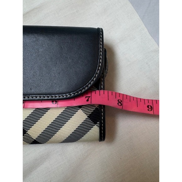 Burberry Blue Label Nova Check Black Leather Flap Long Wallet Excellent - Picture 14 of 15